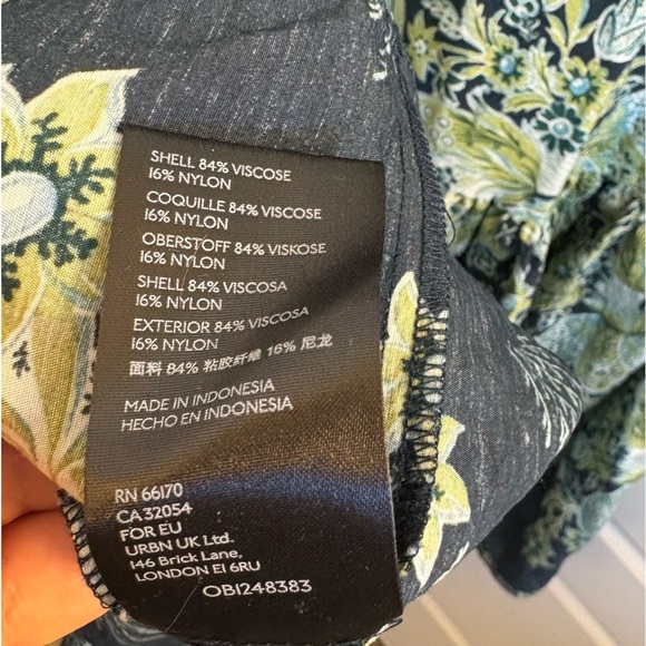 Anthropologie Blue and Green Floral Mini Dress - Picture 7 of 7